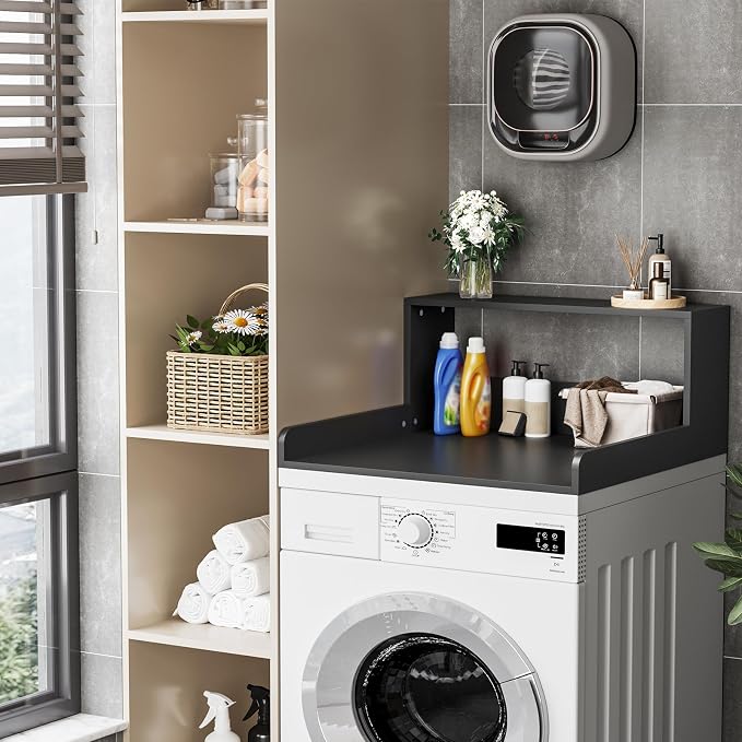 Washer Dryer Countertop with Shelf, 27.5" D x 27.5" W x 12.6" H, Sturdy Wood - Image 6