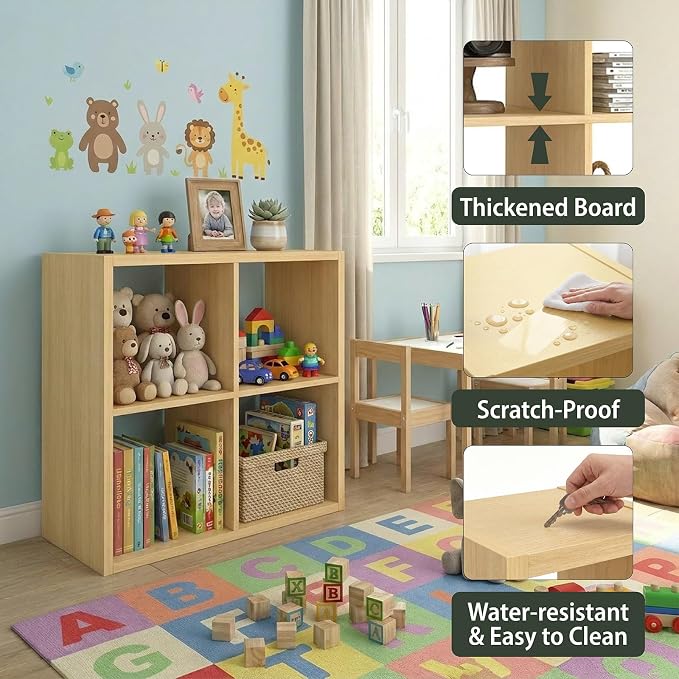 WannabeMyself【2026 Wooden Thick Frame】 4 Cube Storage Organizer - Image 3