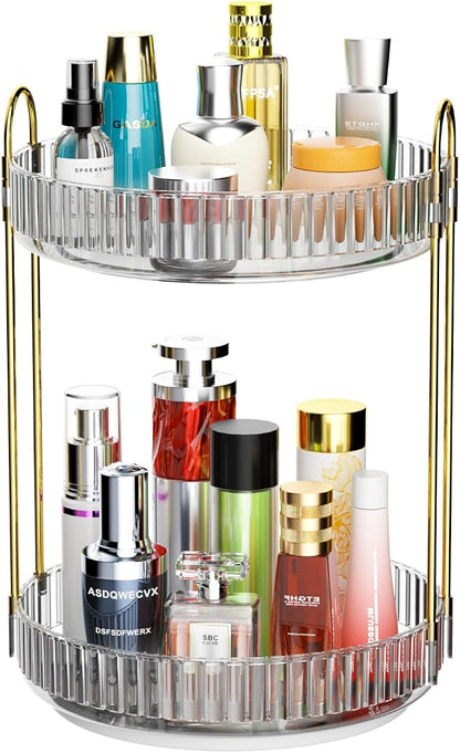 GTI 360°Rotating Makeup Organizer, 2 Tier Bathroom Counter Organizer, Large by GTI