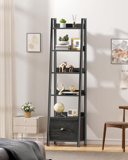 Furologee 6 Tier Ladder Shelf, Ladder Bookshelf - Image 2