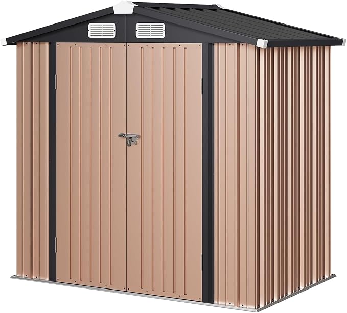 Aoxun 6'x4' Outdoor Metal Storage Shed - Image 8