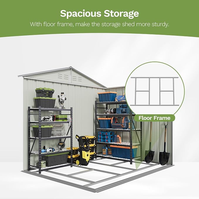 Patiowell 8x6 FT Outdoor Storage Shed - Image 3