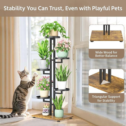 LASZOLA Black 5 Tiered Plant Stand Indoors Heavy Duty Metal Rack, Sturdy Multi - Image 3