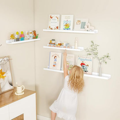 Fun Memories Picture Ledge Shelf, 48 Inch Picture Shelves - Image 6