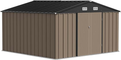 JUMMICO 10 x 10 FT Outdoor Storage Shed, Large Metal Garden Shed & Tool Sheds - Image 7