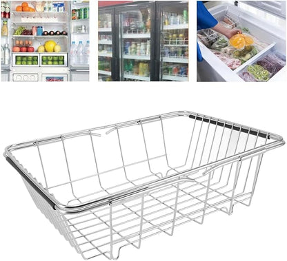 Tyenaza Freezer Organizer Bin Stainless Steel Expandable 20KG Load Bearing - Image 9