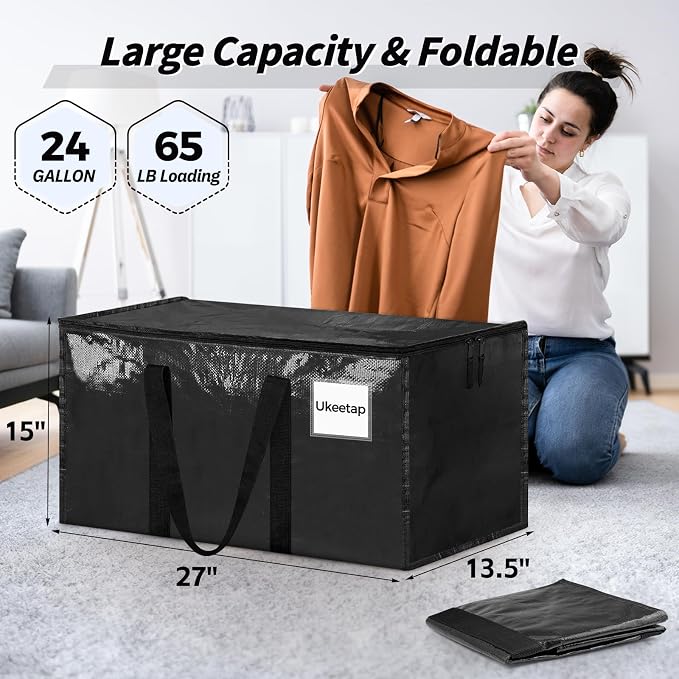 8 Pack Extra Large Heavy Duty Moving Bags, Reinforced Handles & Heavy-Duty - Image 2