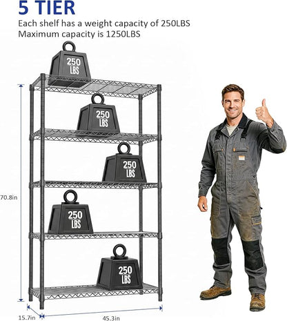 Heavy Duty Wire Rack Shelf, Metal Storage Shelving - Image 3
