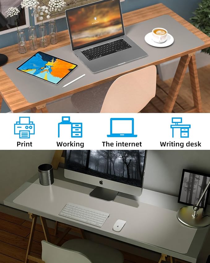 Extra Large Desk mat, Leather Desk Pad Protector, Office Desk Mat, Mouse Pad - Image 6