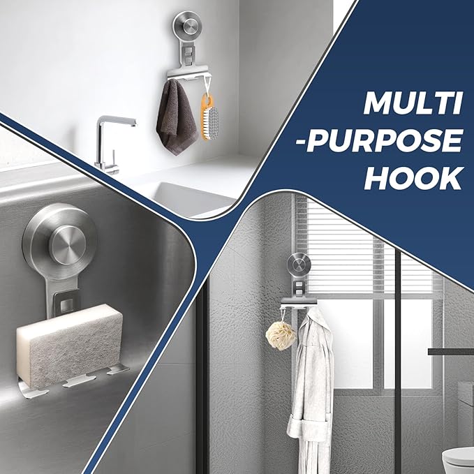 Suction Cup Razor Holder for Shower Wall 2 Pack, Heavy-Duty 15lbs Suction Hooks - Image 6