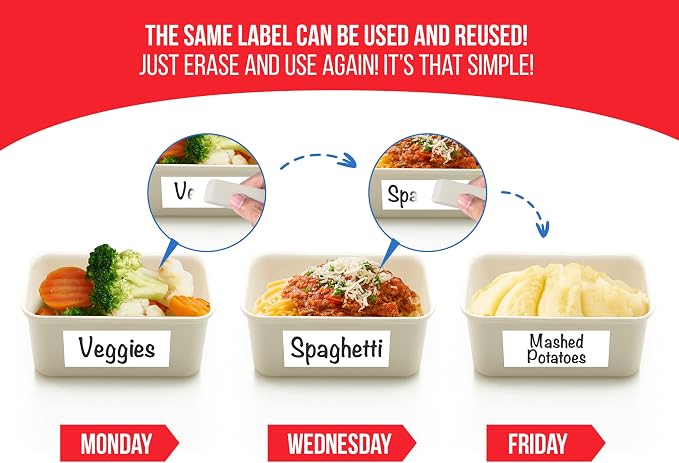 MESS Erasable Kitchen Labels, Food Containers, Fridge & Freezer - Image 2