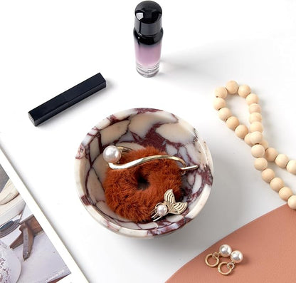 Luxury Natural Marble Catchall Bowl – Small 5.9-Inch Calacatta Viola Marble - Image 5