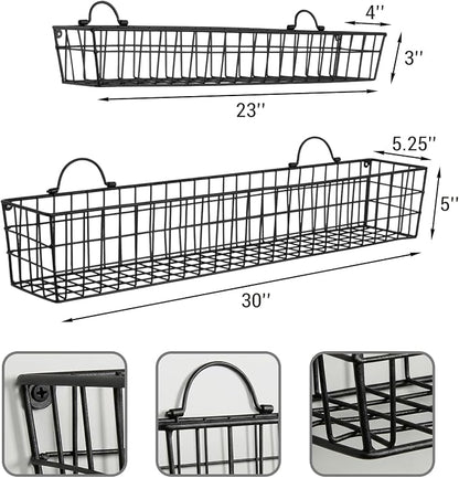MyGift 2pcs 30-Inch Wire Baskets - Image 6