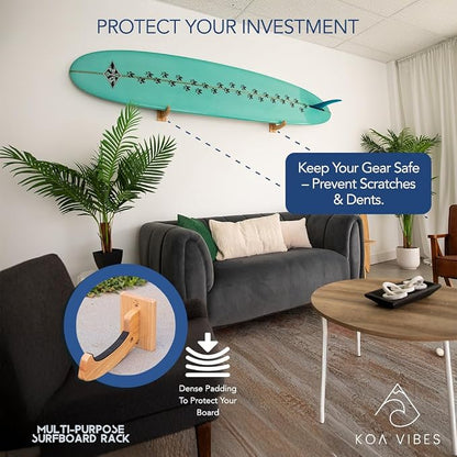 Wood Surfboard Wall Mount and Snowboard Mount - Image 6