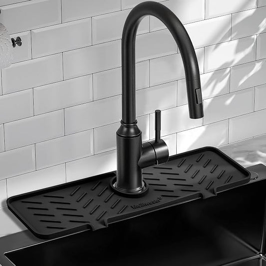 Meiliweser Silicone Faucet Mat for Kitchen Sink – Gen 2 Splash Guard by Meiliweser
