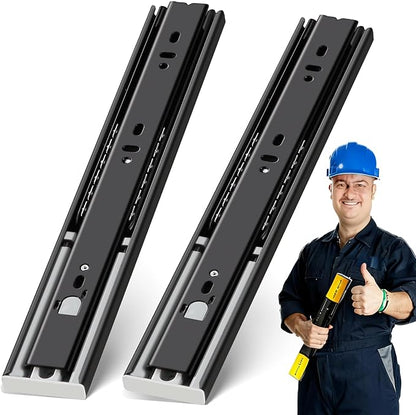 YENUO Push to Open Drawer Slides Full Extension 12–24 Inch 100 LB | Side Mount by YENUO