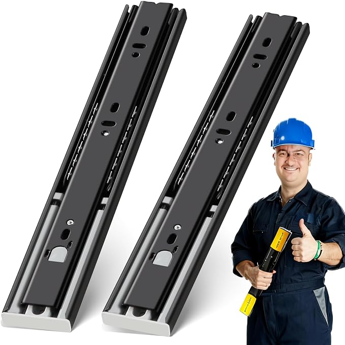 YENUO Push to Open Drawer Slides Full Extension 12–24 Inch 100 LB | Side Mount by YENUO