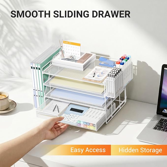 OPNICE Desk Organizer, 4-Tier Desktop File Organizer - Image 5