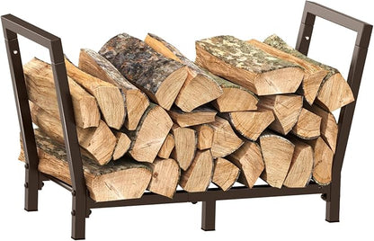 34 Inch Firewood Rack Outdoor Indoor, 2.7ft Wood Storage Rack Stand, Heavy Duty by Minicloss