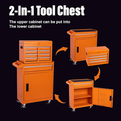 Tool Chest, 5-Drawer Rolling Tool Storage Cabinet - Image 5