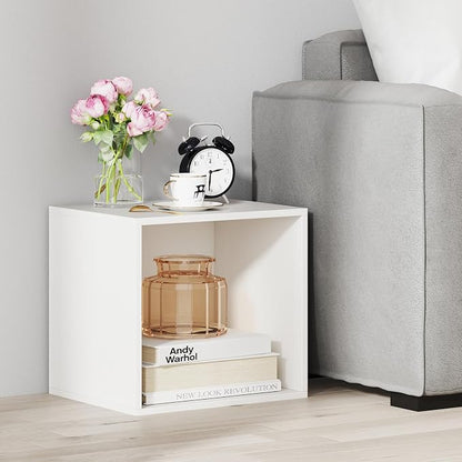 Giantex 4-Cube Bookcase, Stackable White Cube Storage Organizer w/Open Bookshelf - Image 9