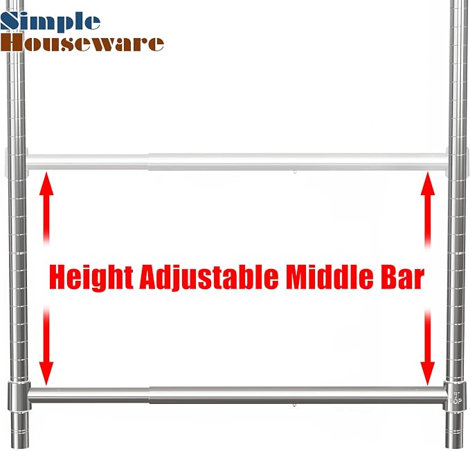 Simple Houseware Adjustable Closet Hanging Rod - Image 4