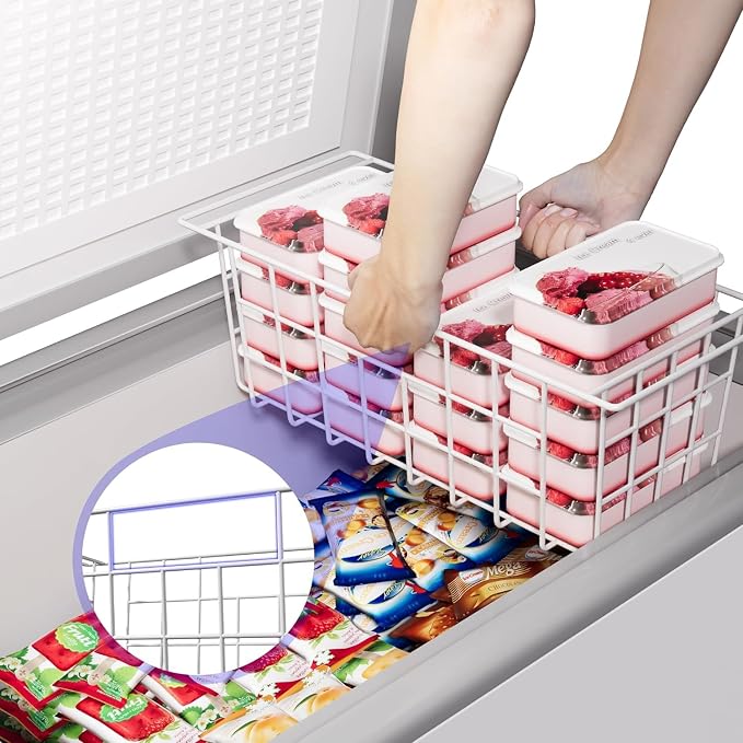 Slideep Chest Freezer Organizer Bins 16.5 Inch, Deep Upright Freezer Baskets - Image 5
