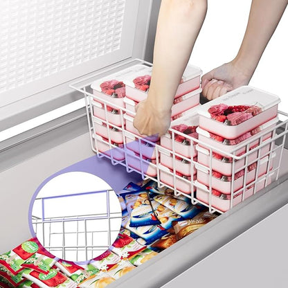Slideep Chest Freezer Organizer Bins 16.5 Inch, Deep Upright Freezer Baskets - Image 5