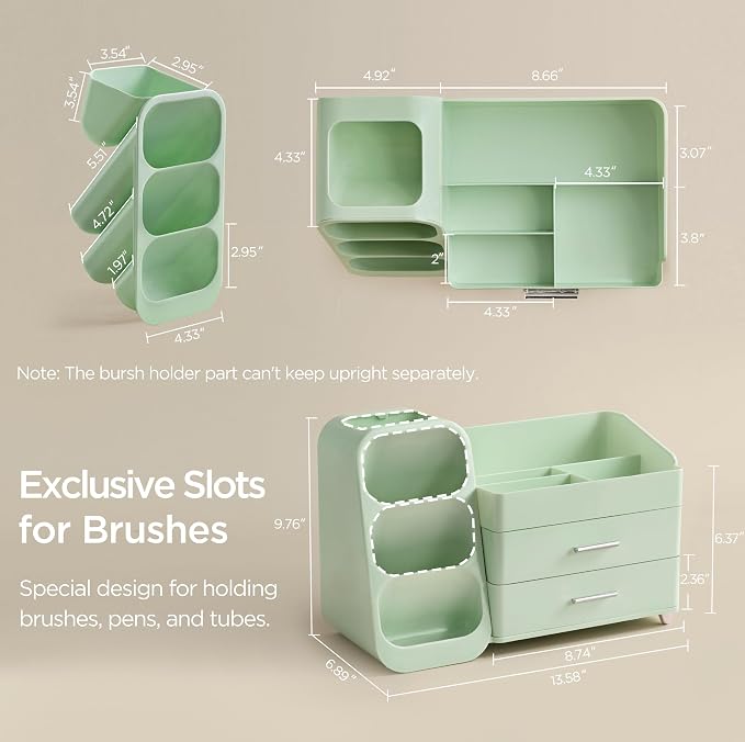 HBlife Makeup Organizer with Brush Holder - Image 3