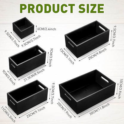 Set of 6 Wood Storage Boxes - Image 2