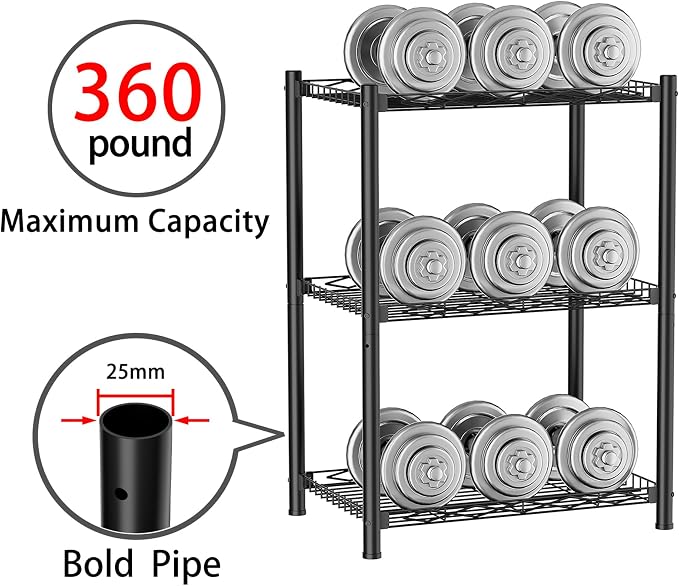 VETALLO 3 Tier Wire Shelf, Metal Shelving Unit | Storage Rack, Utility Corner - Image 4