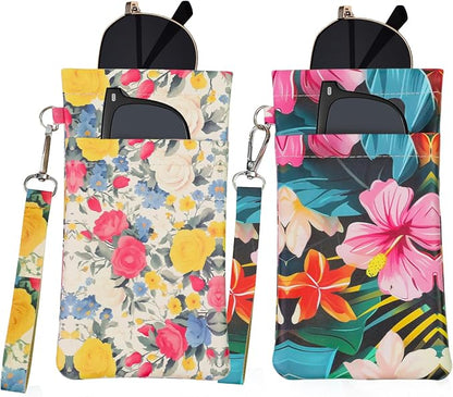 Double Eyeglass Case Soft Dual Glasses Case by FLYINGMAGE