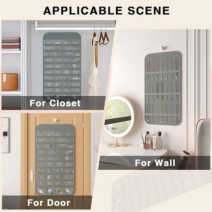 Hanging Jewelry Organizer Storage, 40 Pockets 36 Hooks Necklace Earring - Image 9