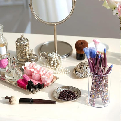 2 Pcs Pen Holder Acrylic Cylinder Container Stylish Clear Acrylic Desk - Image 3