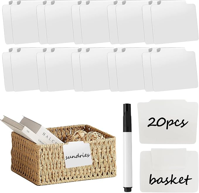 20 PCS Basket Labels, Clip On PVC Labels by YFANITI
