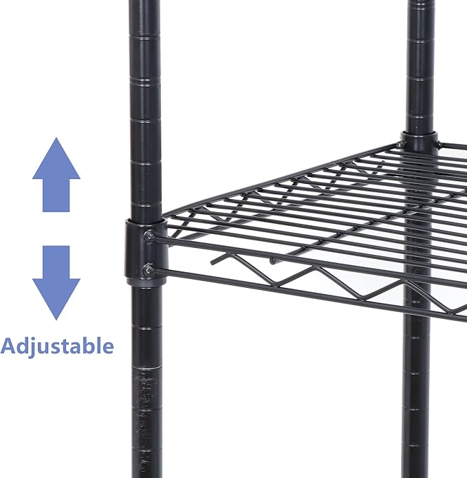 SUPER DEAL Black 5-Shelf Heavy Duty Storage Wire Shelving Unit - Image 6