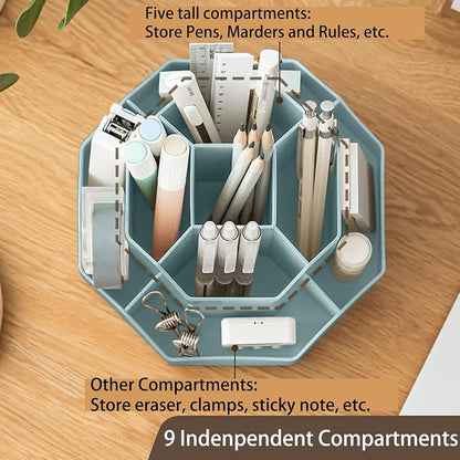 Pencil Pen Holder for Desk, 9 Slots 360 Degree Rotating Desk Organizer - Image 4