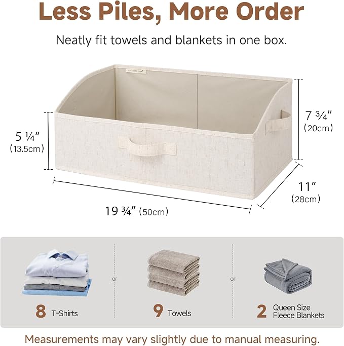 StorageWorks Trapezoid Storage Bins, Linen Closet Organizer, Closet Organizer - Image 6