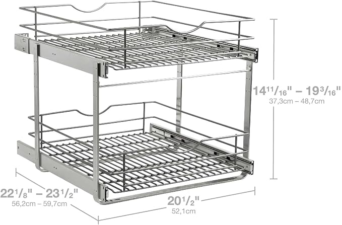 2 Tier Pull Out Cabinet Organizer, Soft Close Slide Out Drawer - Image 3