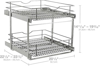 2 Tier Pull Out Cabinet Organizer, Soft Close Slide Out Drawer - Image 3