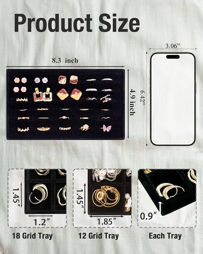Velvet Jewelry Trays, Jewelry Organizer - Image 3