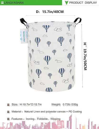 LANGYASHAN Laundry Basket Canvas Fabric Collapsible Organizer Basket - Image 2
