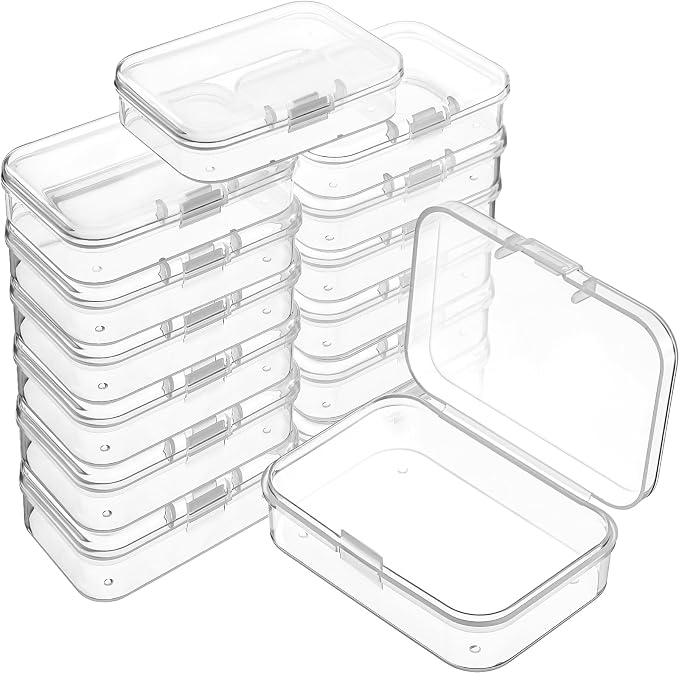Jetec 18 Pieces Mini Plastic Clear Beads Storage Containers Box by Jetec