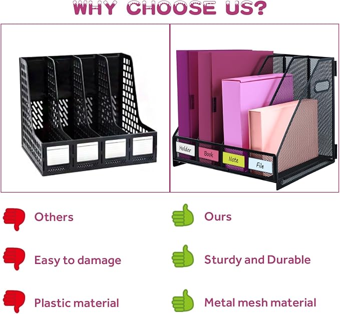 Desk Organizers, Metal Magazine File Holder - Image 4