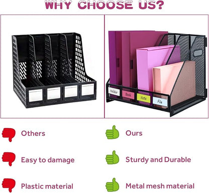Desk Organizers, Metal Magazine File Holder - Image 4