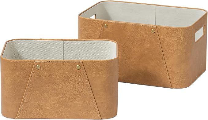 LA JOLIE MUSE Storage Baskets for Organizing, 2 Pack, Storage Cube Boxes Luxury by LaJol%C3%ADeMuse