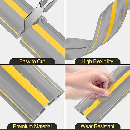 MYFAMIREA 20FT Floor Cord Cover Heavy Duty Cable Cover Protector 3 Channels - Image 4