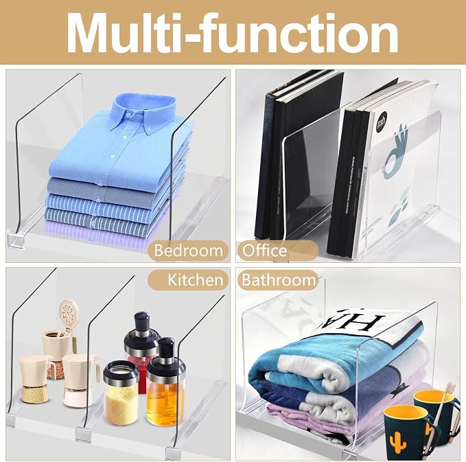 Acrylic Shelf Dividers for Closet Organization, Closet Shelf Organizer Closet - Image 6