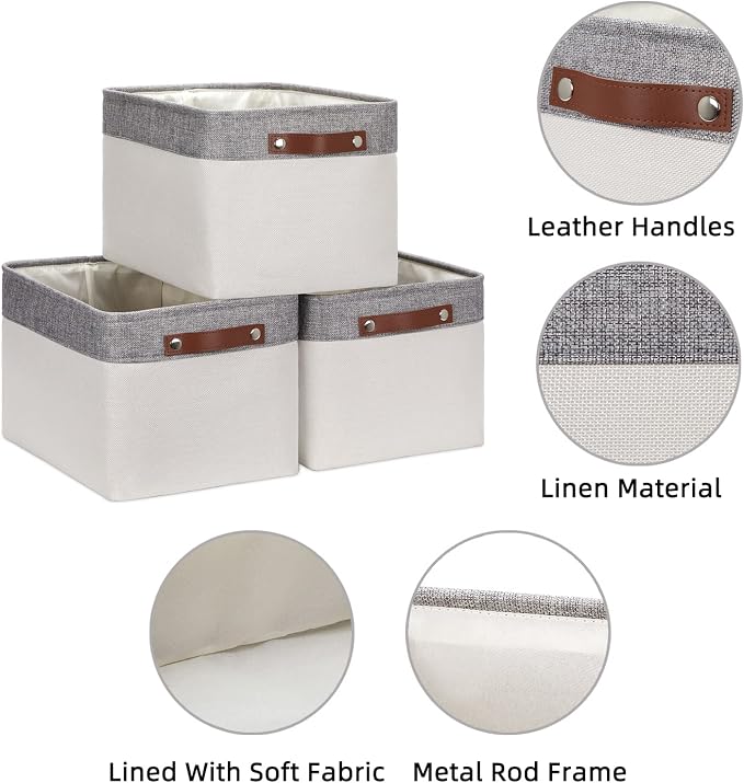 HNZIGE Large Storage Baskets for Shelves Fabric Storage Toy Baskets - Image 6