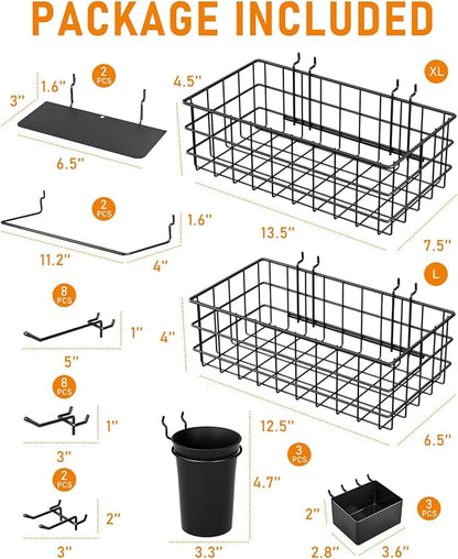 INCLY 30PCS Peg Board Organizer Accessories Kit, Pegboard Hooks Assortment - Image 5